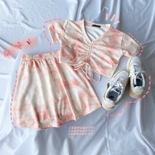 SET ÁO CROPTOP LOANG MÀU - VÁY