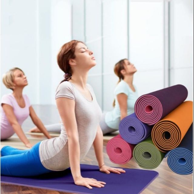 Thảm tập yoga cao cấp 2 lớp ( giao màu ngẫu nhiên)