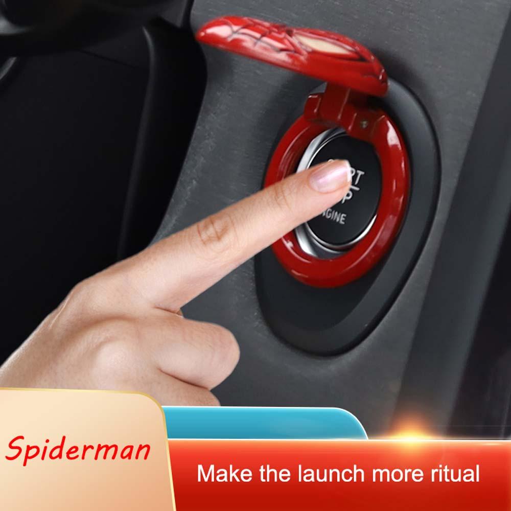 Vòng Trang Trí Nút Khởi Động Xe Hơi Họa Tiết Người Nhện Thông Dụng