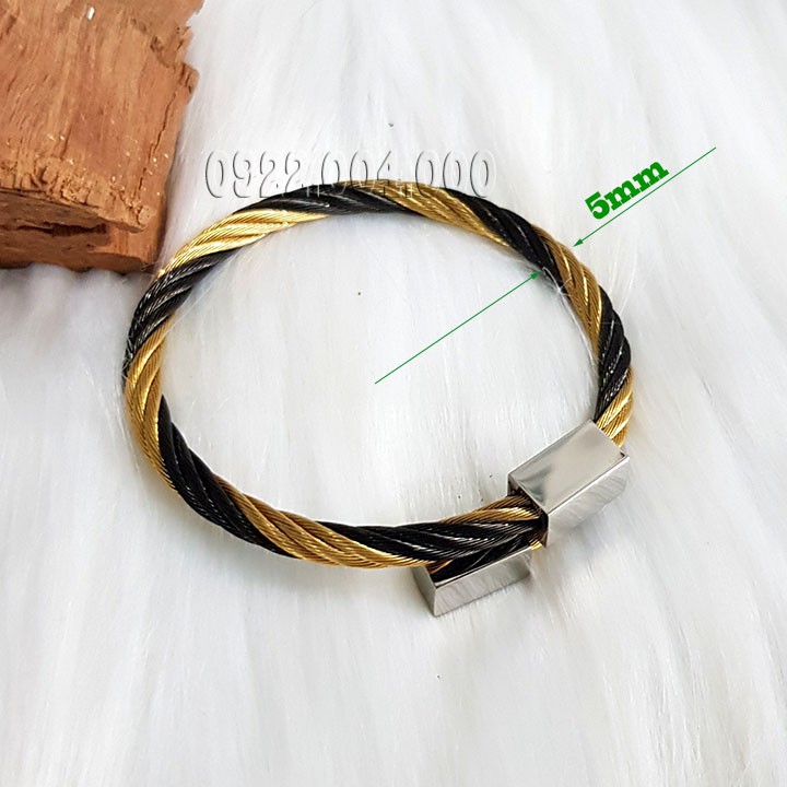 Vòng tay nam, vòng tay dây cáp titanium VZ1656.