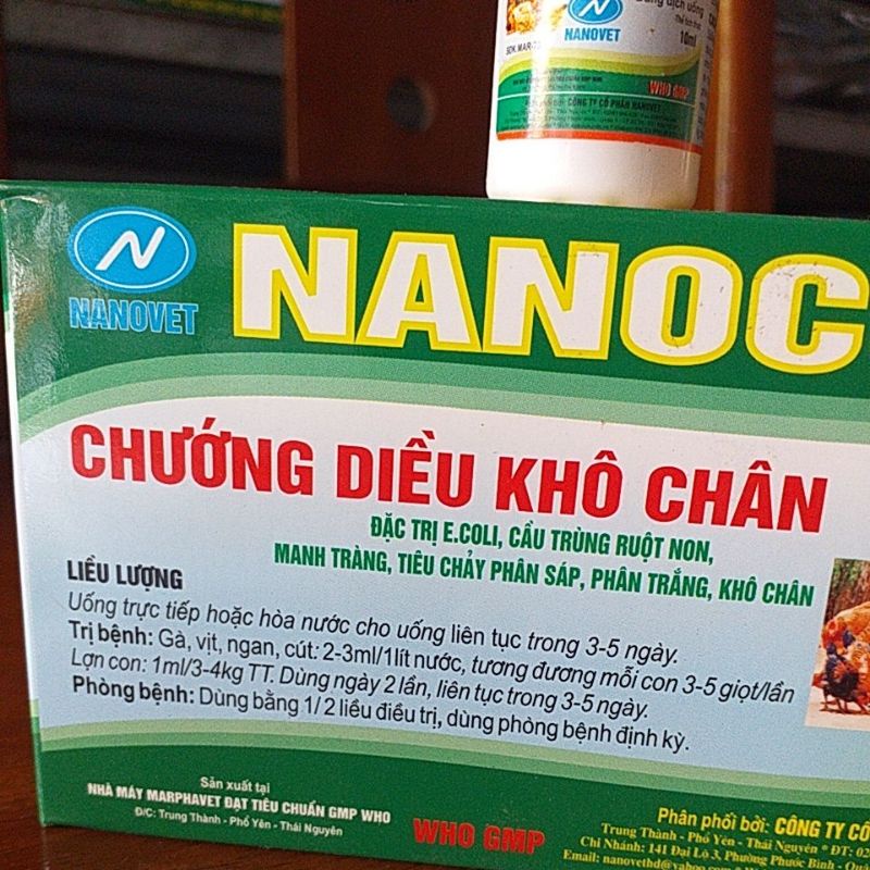 Chướng diều khô chân nanocoli 10ml, 50ml, cầu trùng, mau tươi, phân sáp, xanh cho gà chim cút, lơn, thỏ, chó mèo, gà đá