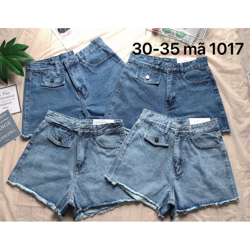 Quần Short Jeans Nữ Size Lớn 30 đến 35 túi nắp Ms1017