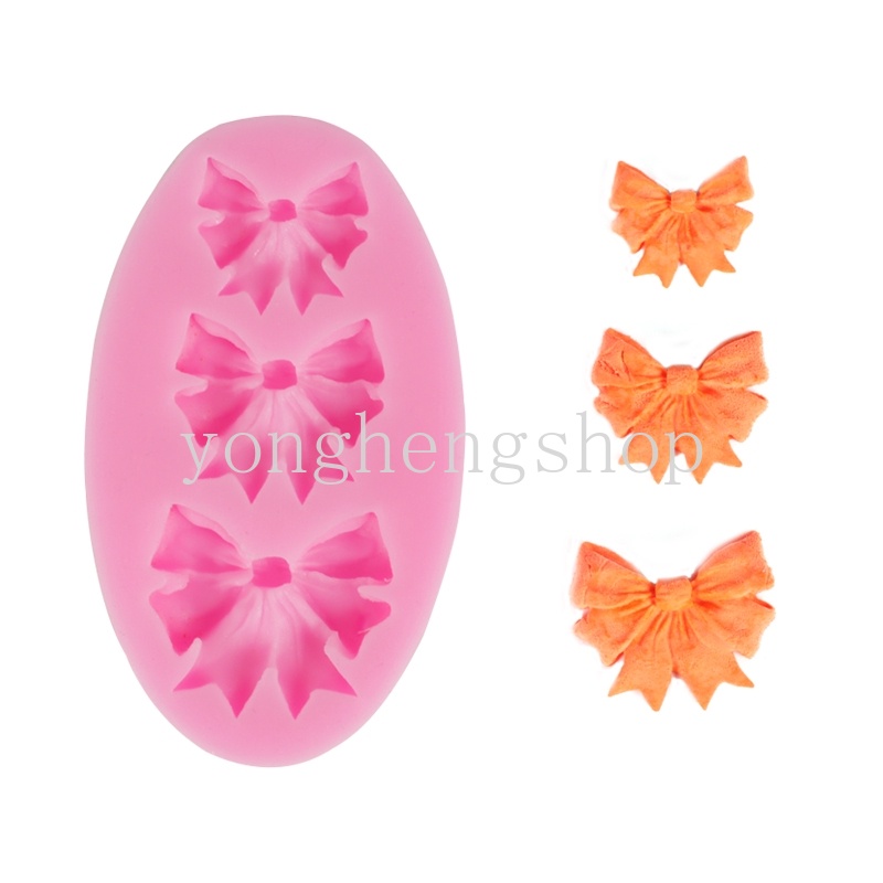 Khuôn Silicone tạo hình làm bánh kẹo hình nơ 3D DIY