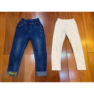 Quần bò mềm hoạ tiết kute cho bé ( tặng kèm quần legging lót lông bên cạnh)