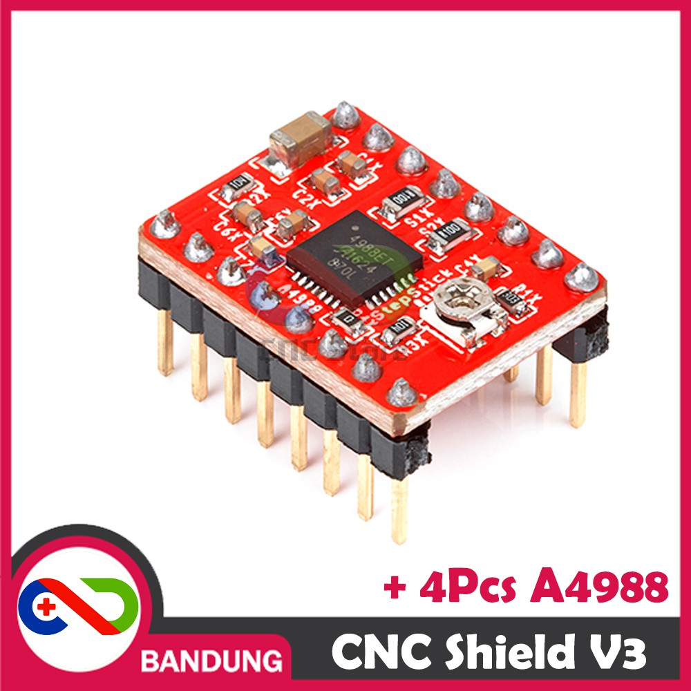 Bảng Mạch Điều Khiển Máy In 3d Cnc Shield V3 + 4cs A4988