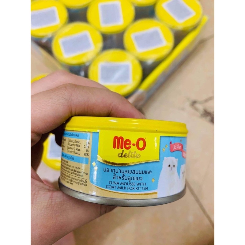 [ 80g ] Pate lon Me-O Delite kitten cho mèo con - Cá ngừ nhuyễn và sữa dê