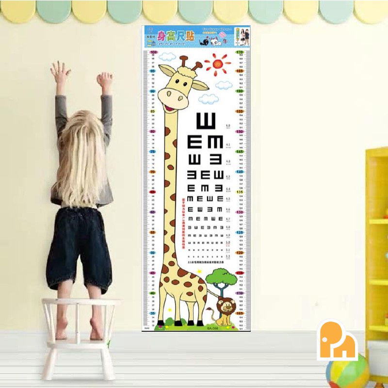 Miếng Dán Tường Hình Thước Đo Chiều Cao Cho Bé