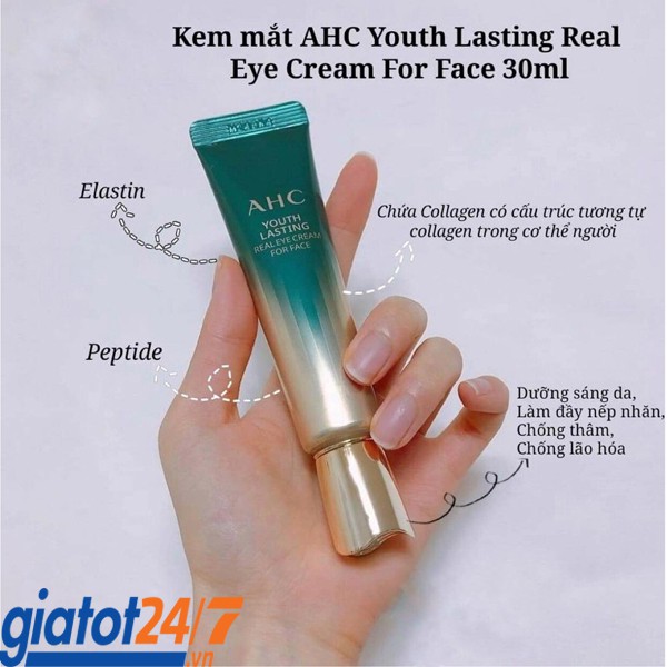 Kem Dưỡng Mắt AHC Youth Lasting Real Eye Cream For Face [Mẫu Mới 2021]