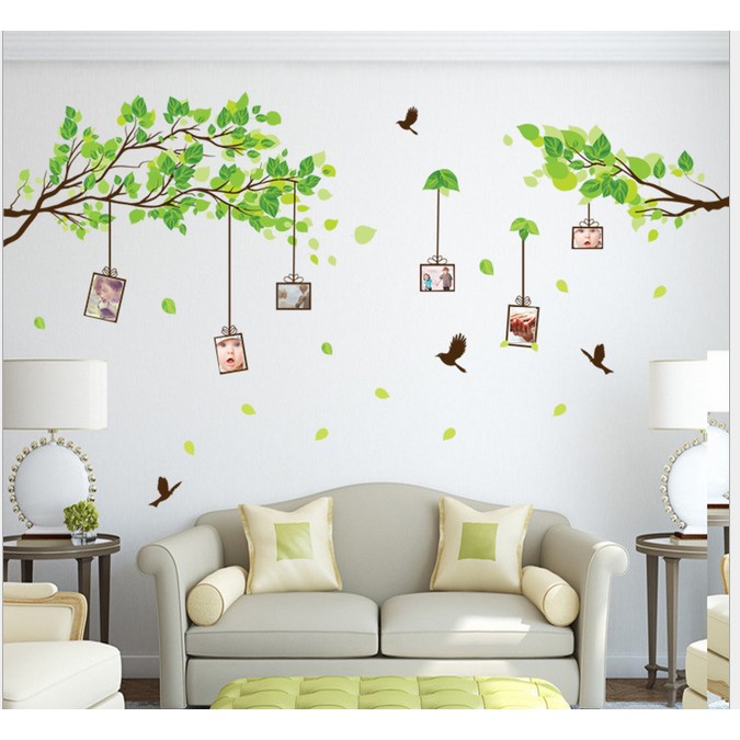 Decal dán tường Cành treo ảnh - khung ảnh dán tường trang trí phòng ngủ AmyShop