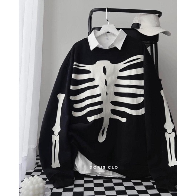 [SIÊU HÓT] Áo Sweater Nỉ Form Rộng Tay Phồng Xương Cá (Ảnh Thật)