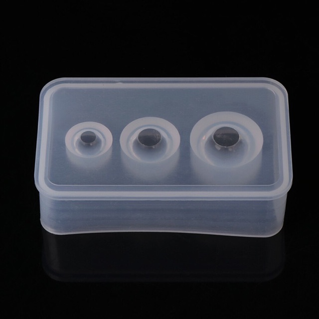 Khuôn nhựa silicon 3 ô hình cầu nguyên liệu resin làm móc khóa, trang sức, đồ handmade
