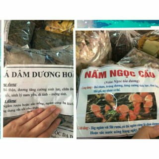 combo 500g lá dâm dương hoắc khô + 1kg nấm ngọc cẩu khô