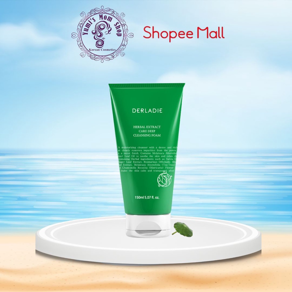 Sữa Rửa Mặt Tràm Trà Derladie Herbal Extract Care Deep Cleansing Foam Sạch Sâu, Kiềm Dầu 150ml