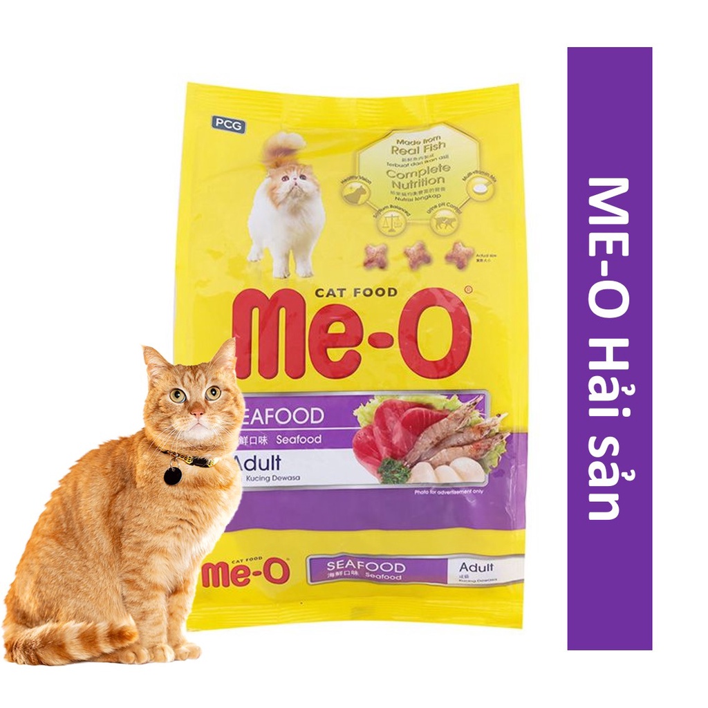 (Túi 1kg) Thức ăn mèo KEOS Me-o vị cá ngừ và hải sản đồ ăn dành cho mèo lớn trên 1 năm tuổi