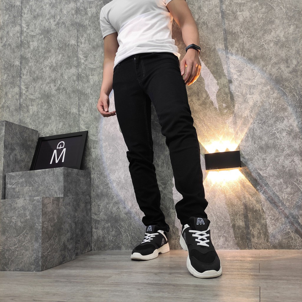 [FREESHIP] Quần jean nam đen trơn vải co giãn bền đẹp TL98 | BigBuy360 - bigbuy360.vn