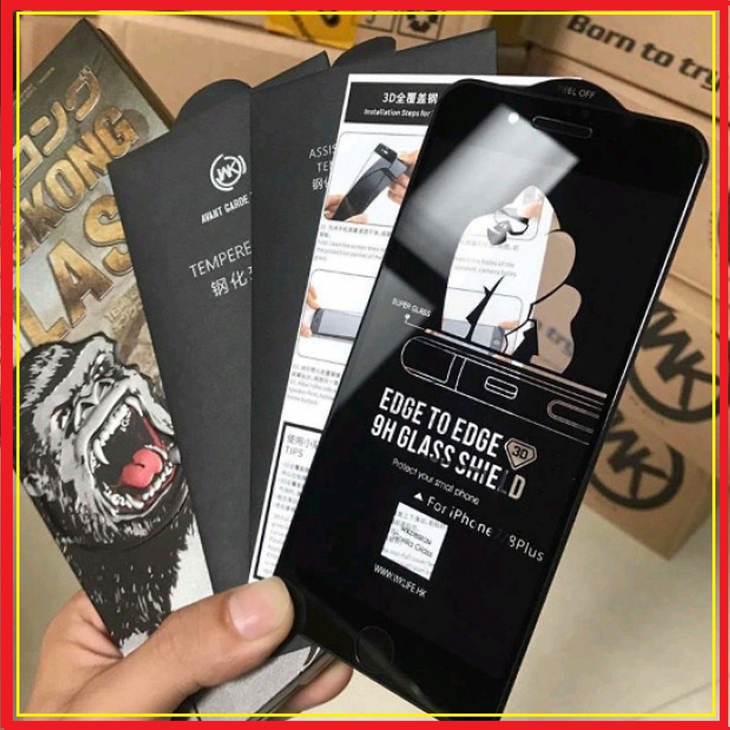 🌟FREESHIP🌟Kính Cường Lực Iphone Full Màn Chính Hãng King Kong 3D 6/6s/6splus/7/7plus/8/8plus/x/xr/xs/11/12/pro/max/plus