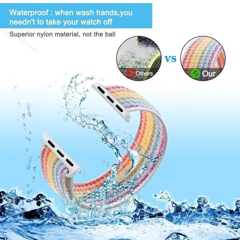 Dây đeo nylon có khóa kim loại thích hợp cho đồng hồ thông minh Apple Watch Series Se 6 5 4 3 2 1 40mm 42mm