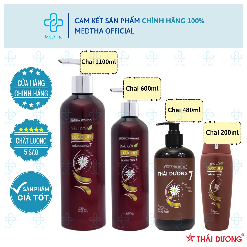 Dầu Gội và Dầu Xả Dược Liệu Thái Dương 7 - Giảm Rụng Tóc, Dưỡng Tóc