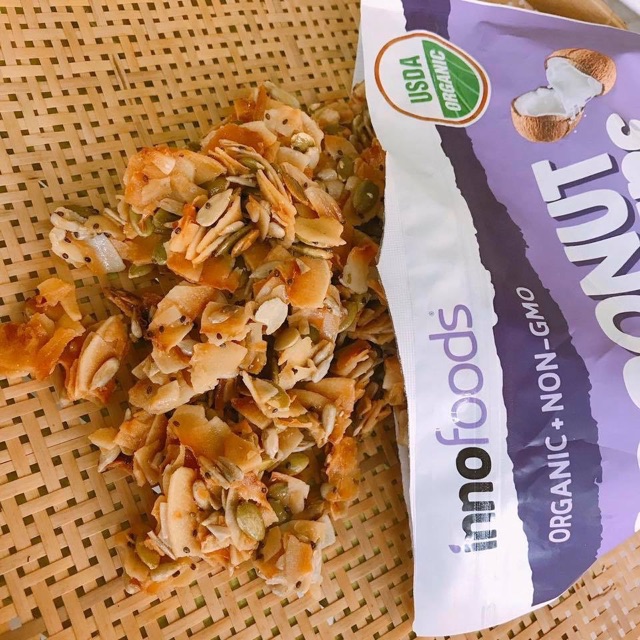 Coconut Clusters từ Innofoods Canada 510g -  Snack Hỗn hợp các loại Dừa - Hạt bí - Hạt hương dương - Hạt Chia