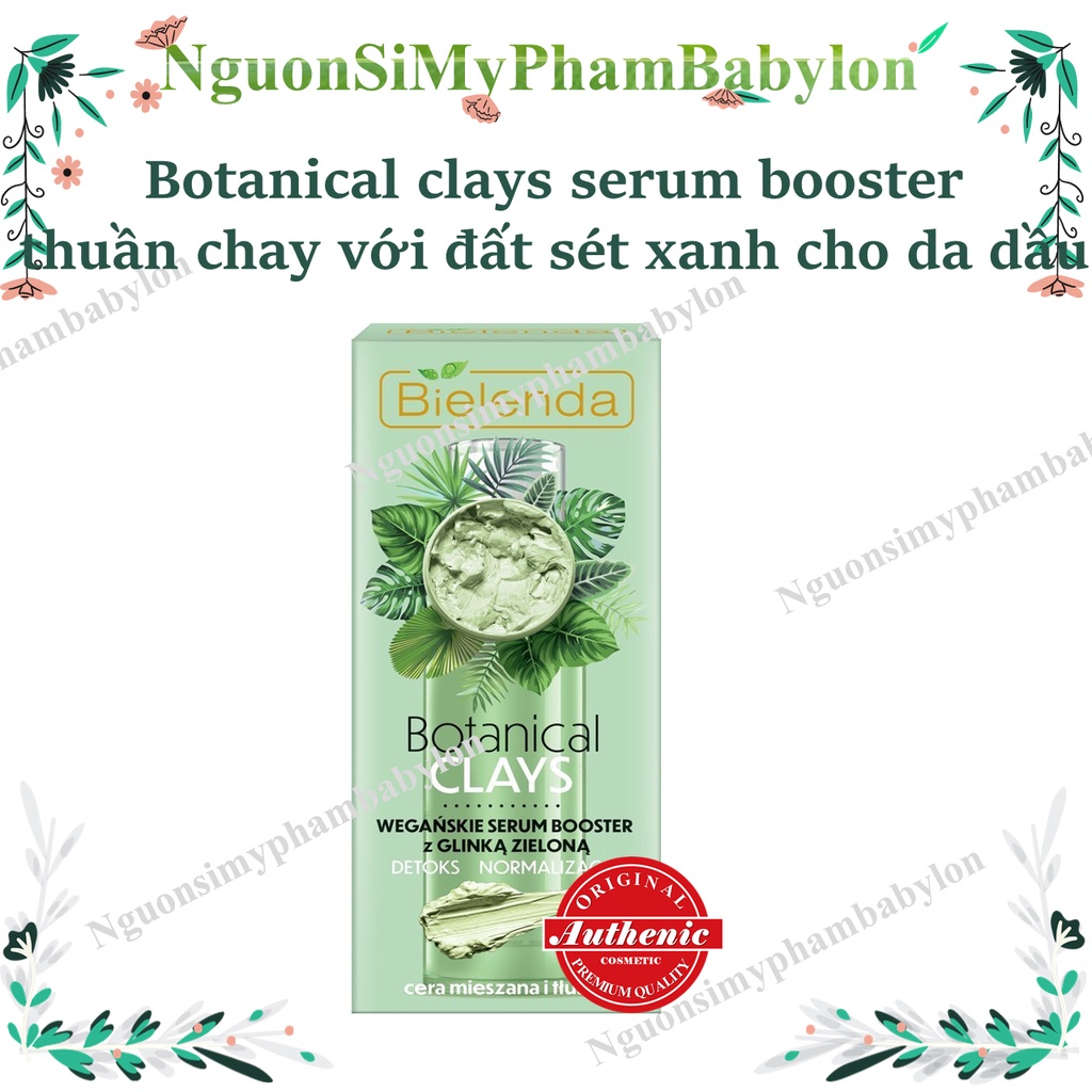 Serum Bielenda BOTANICAL CLAYS đất sét xanh se khít chân lông, đều màu da