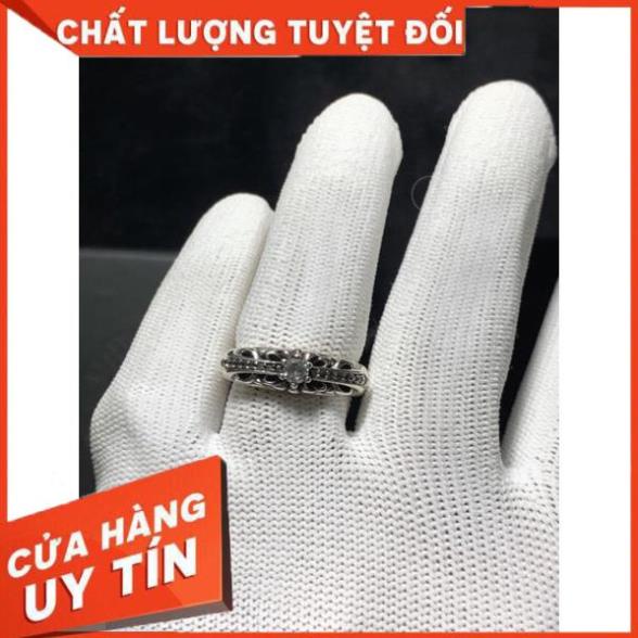 Nhẫn Chrome Heart mini floral bạc đính đá fullbox cao cấp có bảo hành - Chrome Heart Store