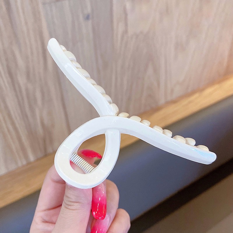 Kẹp tóc càng cua 16 răng nhựa màu trơn phong cách Hàn Quốc