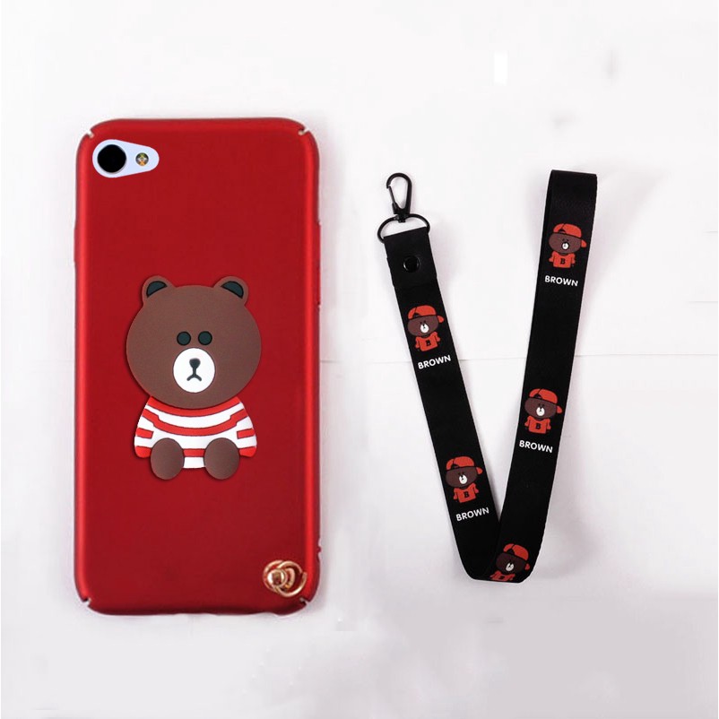 Ốp điện thoại có dây đeo in hình gấu 3D dễ thương cho Meizu U20 U10