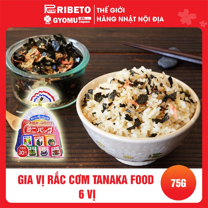 GIA VỊ RẮC CƠM TANAKA FOOD 6 VỊ 30 GÓI 75G NHẬT BẢN