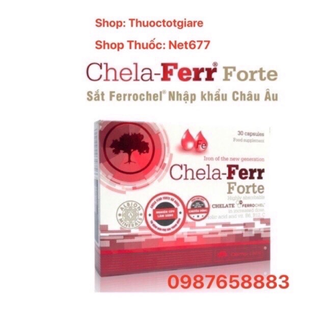 Combo Chela Ferr forte - Chela Calcium / bộ đôi bổ sung Sắt và Canxi cho bà bầu và phụ nữ sau sinh