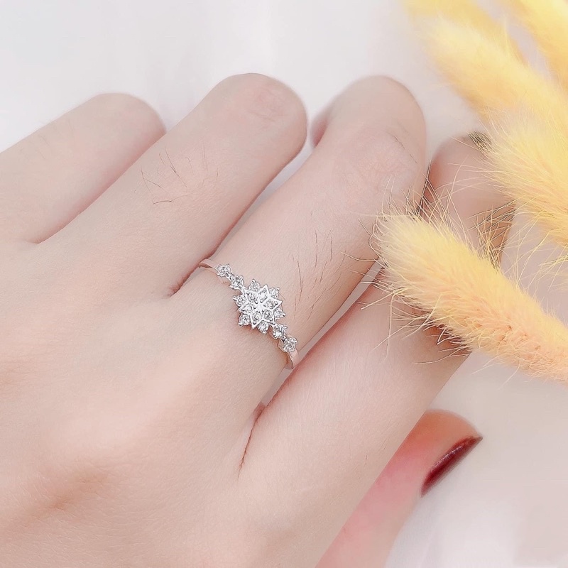 Nhẫn bạc ý DaLiA Jewelry hình hoa ghép nạm đá cao cấp