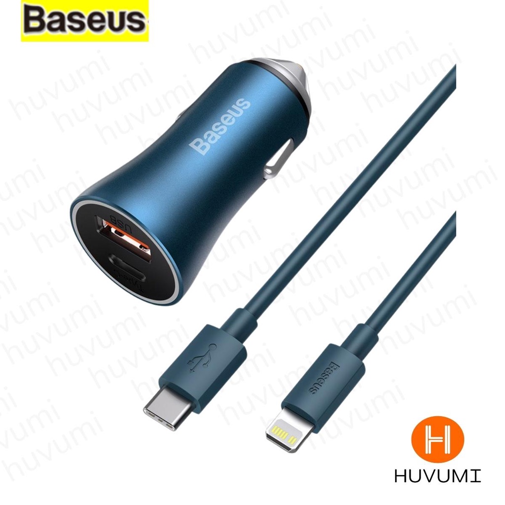 Bộ tẩu sạc nhanh, công suất 40W dùng cho xe hơi Baseus Dual USB/ U+C Port, PD20W/QC3.0 Chất Liệu Nhôm - LV924