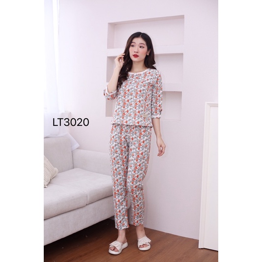 Bộ quần áo ngủ,bộ đồ nữ,bộ đồ mặc sau sinh,bộ áo dài quần dài thiết kế trẻ trung,dễ thương mã LT012 LT2022 LT2023 | BigBuy360 - bigbuy360.vn