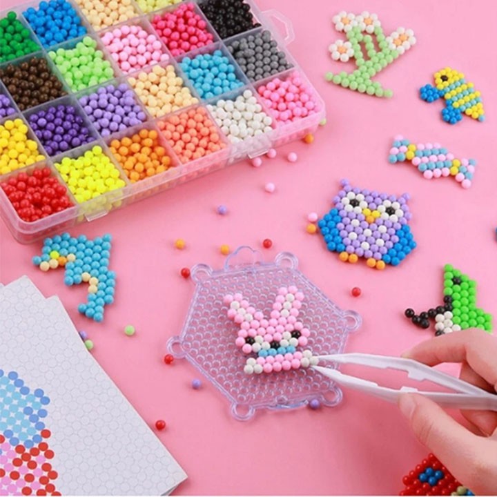[Mã SKAMFSW175 giảm 10K đơn 50K] Bộ đồ chơi xếp hình hạt nhựa sáng tạo 10 màu sắc cho bé yêu BBShine - DC013