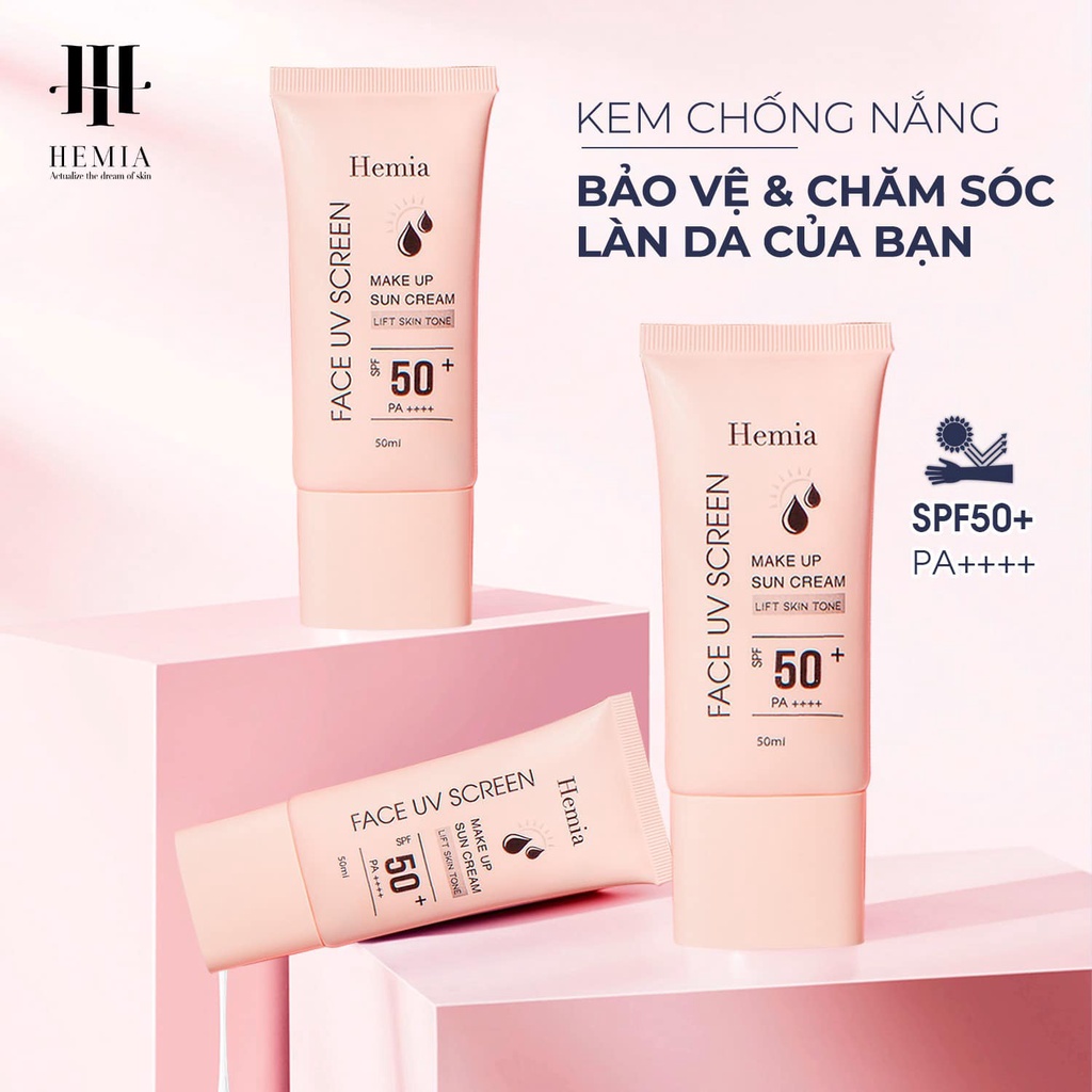 [Chính Hãng] kem chống nắng HEMIA 50ml dưỡng trắng nâng tone SPF50+ tự nhiên, Thấm mướt nhanh, mịn màng Hàn Quốc | BigBuy360 - bigbuy360.vn