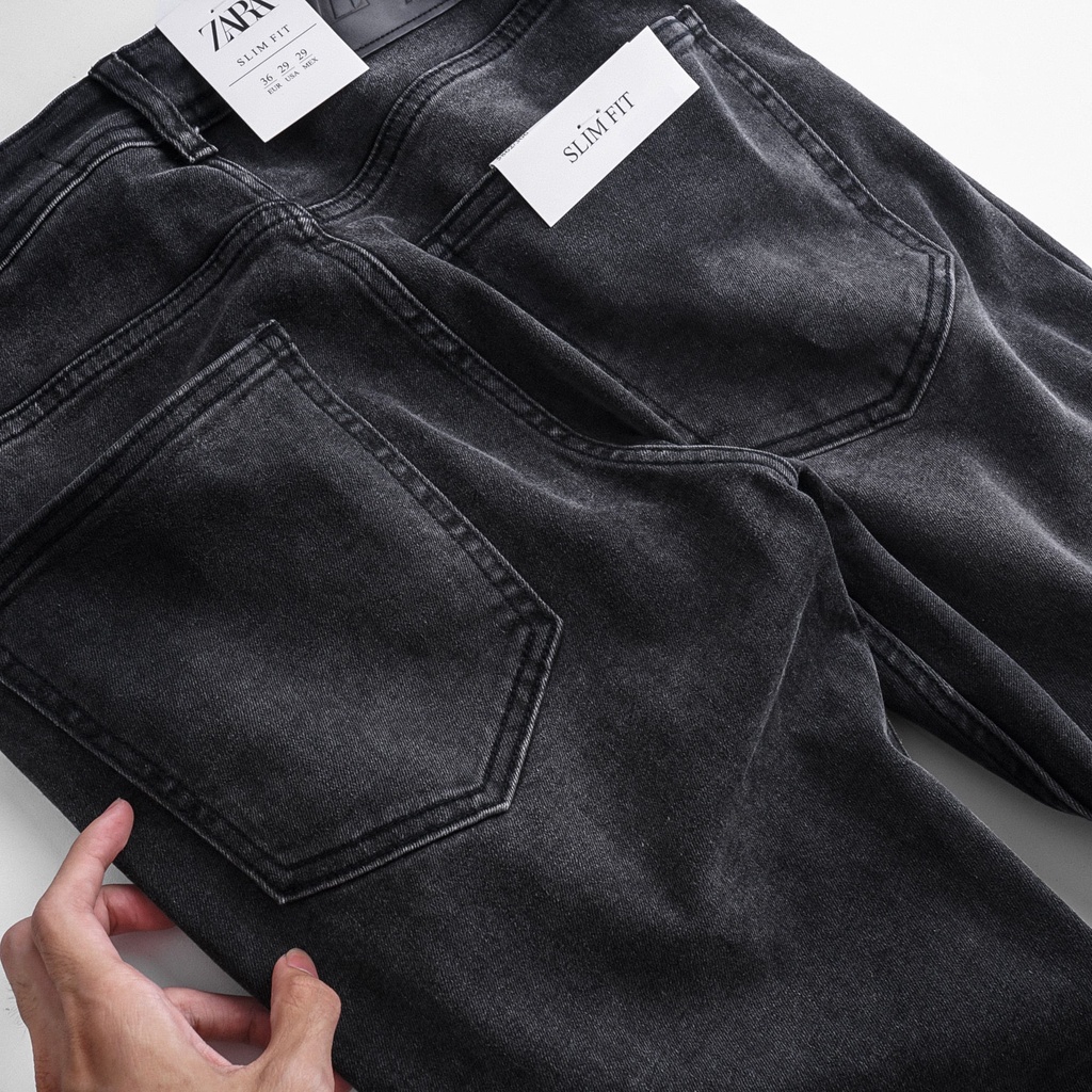 Quần jean dài nam Zara xám wax (Form Slimfit,chất vải co dãn,ống quần 15 - 17cm) - JZR 526 | BigBuy360 - bigbuy360.vn