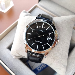 Đồng hồ nam casio 💖freeship💖đồng hồ casio mtp-v004l-1audf dây da mặt đen chính hãng