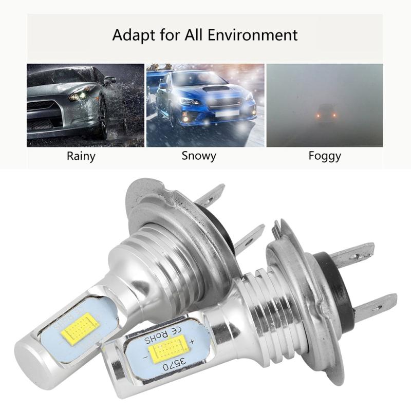 Set 2 bóng đèn LED H7 80W 8000K 12-24V ánh sáng trắng cho đèn pha xe hơi