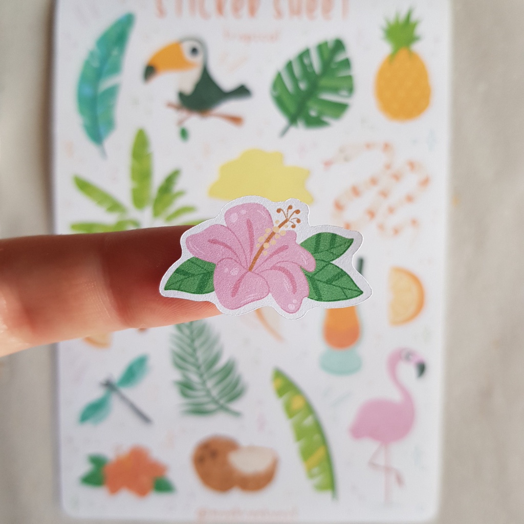 Sticker Sheet - Tropical  - Chuyên dán sổ | Bullet Journal Stickers, Animal Stickers, Jungle Stickers, Tropical Sticker