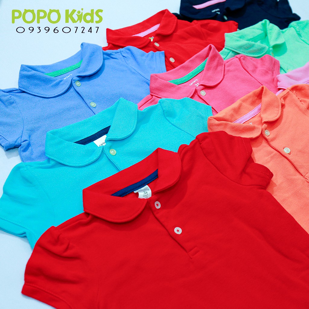 [XUẤT XỊN] Áo polo bé gái xuất dư 100% cotton thoáng mát vải mềm mịn (Size 09 - 16kg)[Hình thật]