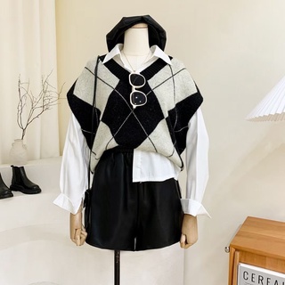 Áo gile len nữ quả trám oversize LICA_ A02