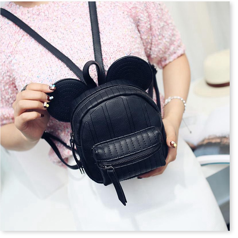 Balo mini thời trang nữ👉BH 1 THÁNG 👈 Balo da hình tai thỏ có ngăn trước style Hàn Quốc, dây deo thiết kế trễ vai 8310