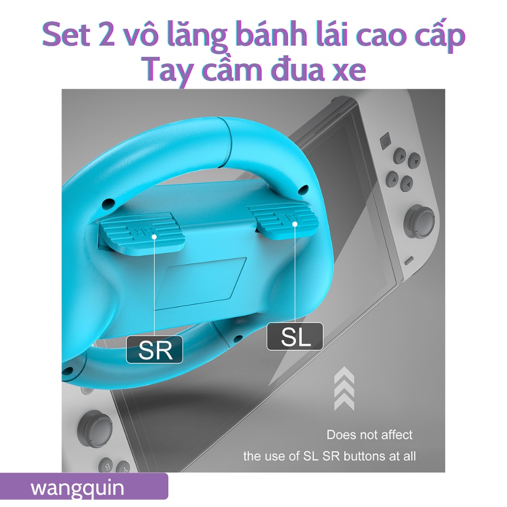 Sẵn VN - Set 2 Vô Lăng Bánh Lái Phụ Kiện Máy Game Nintendo Switch/ Oled/ Lite Tay Cầm Điều Khiển Joycon Game Đua Xe Kart