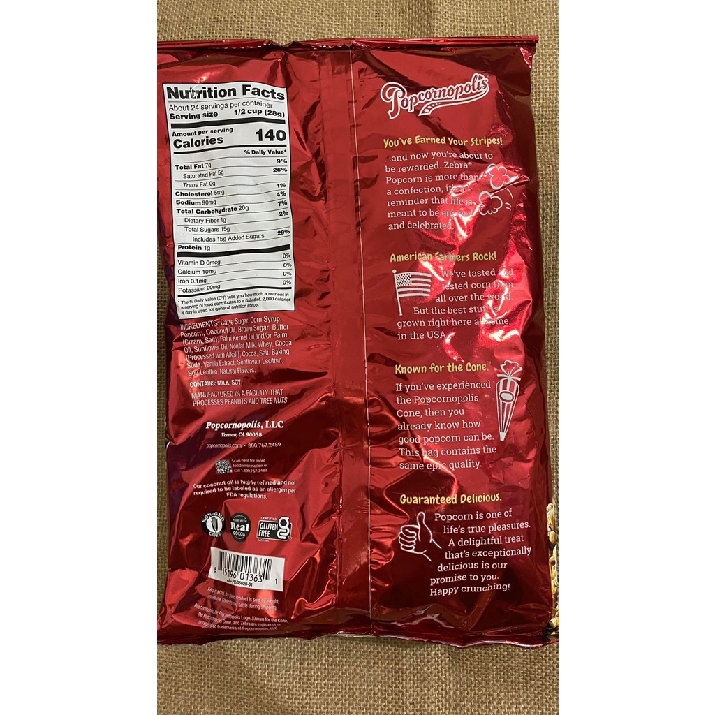 Bắp Popcornopolis Zebra 680g