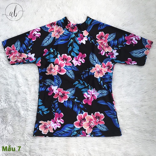 Áo bơi nữ lẻ ngắn tay, croptop,  Mẫu 1-10