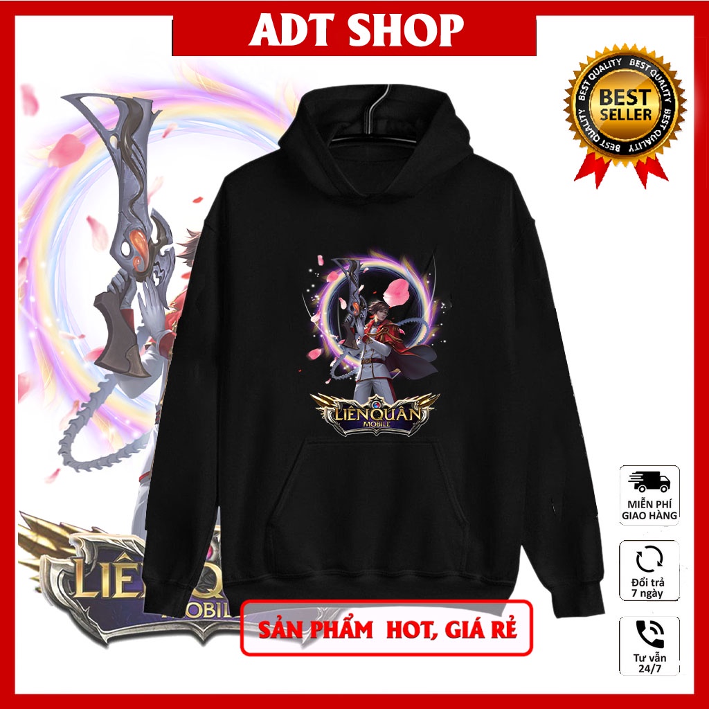 BST Áo hoodie đen liên quân mobile in hình các tướng hot độc đẹp giá rẻ