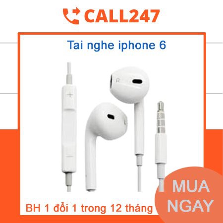 [ BH 1 Đổi 1 ] Tai nghe Ip 6/6s Zin Giắc 3.5mm