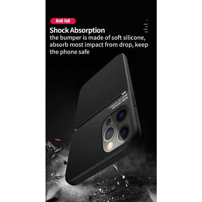 Ốp Điện Thoại TPU Phối Da Chống Sốc Mặt Nhám Có Từ Tính Cho iphone 13 12 11 pro max xs max XR