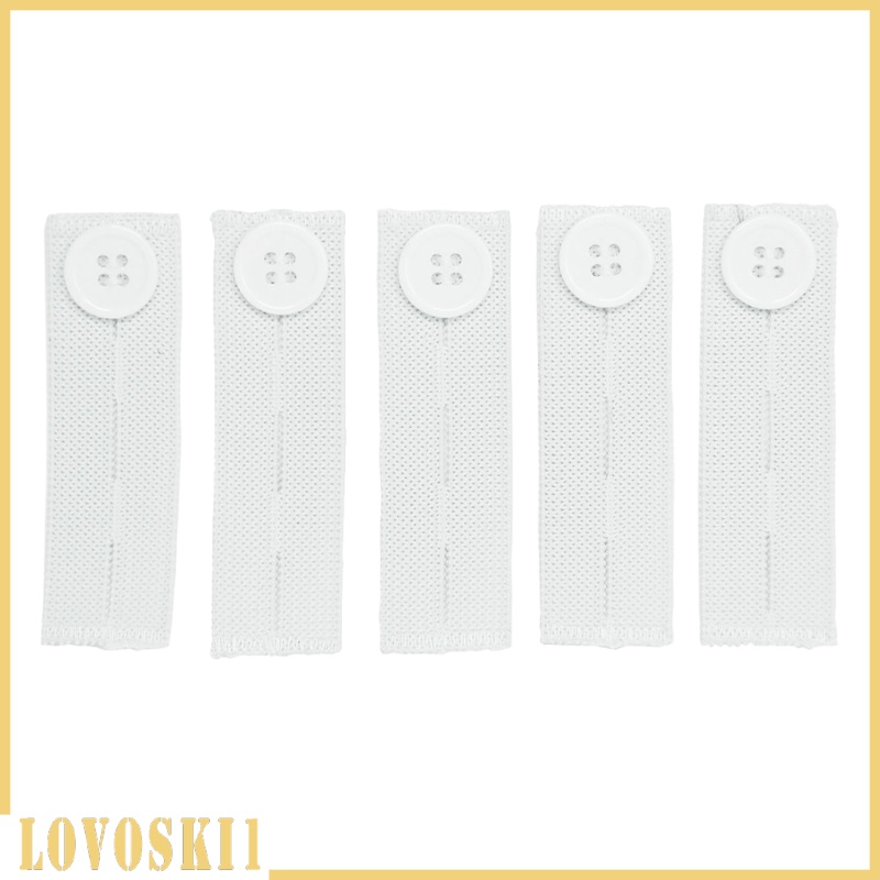 [LOVOSKI1]5Pcs Button Hole Elastic Woven White 20mm Standard Wide