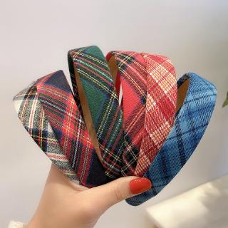 Băng đô họa tiết sọc caro thời trang Hàn Quốc xinh xắn cho nữ