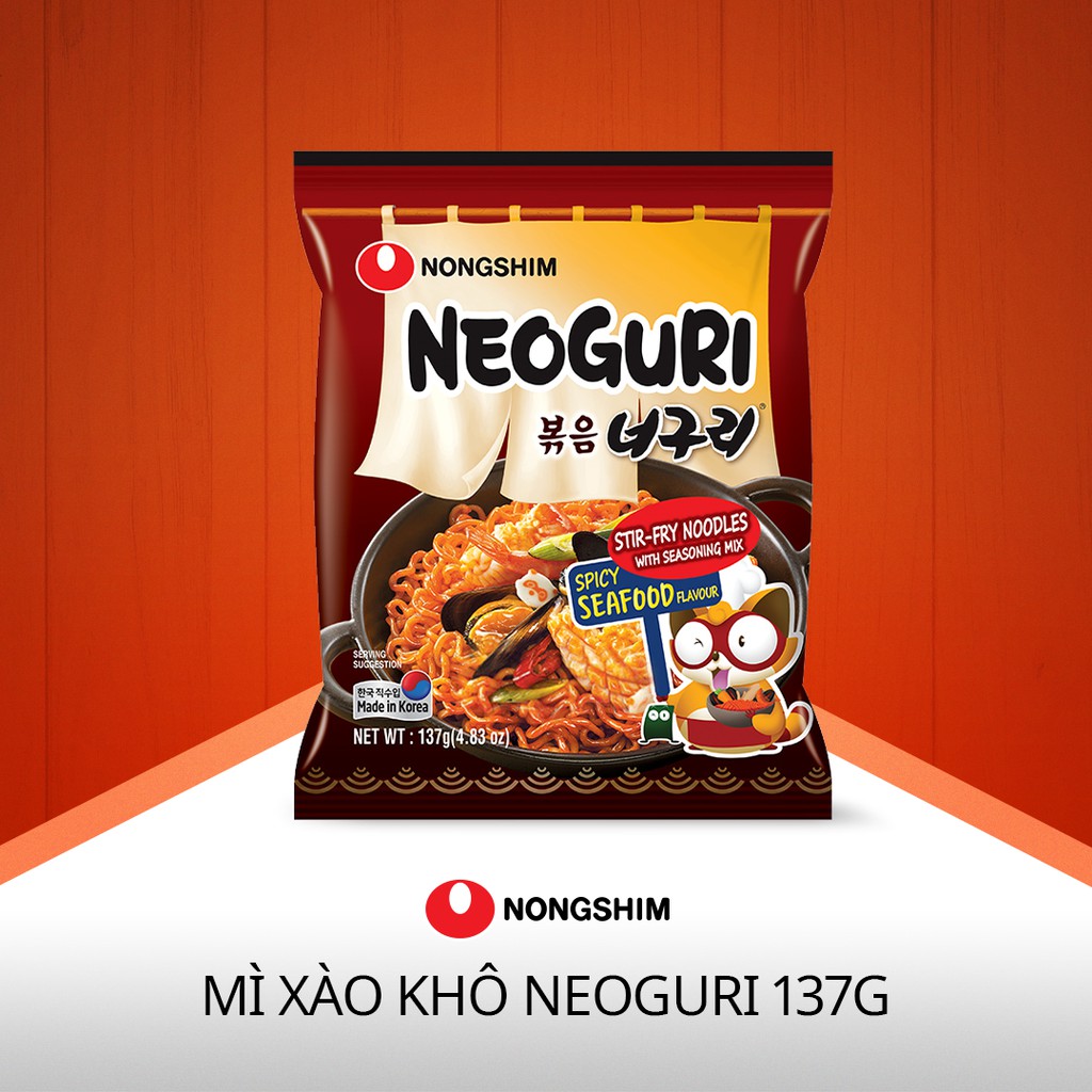 Mì xào khô Nongshim Neoguri stir-fried 137g - Hàn Quốc